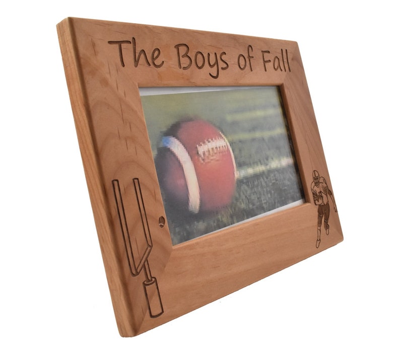 Friday Night Lights Football Player Team Gifts- Custom Engraved Wooden Picture Frame- Football Coach Football Mama image 2