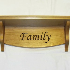 Personalized Hanging Wooden Shelf- Small Custom Engraved