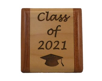 Graduate Custom Wooden Compact Mirror