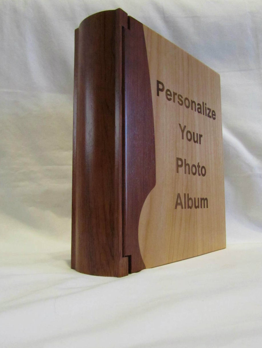 Family Monogram Personalized Wood Photo Album- Large - Whitetail