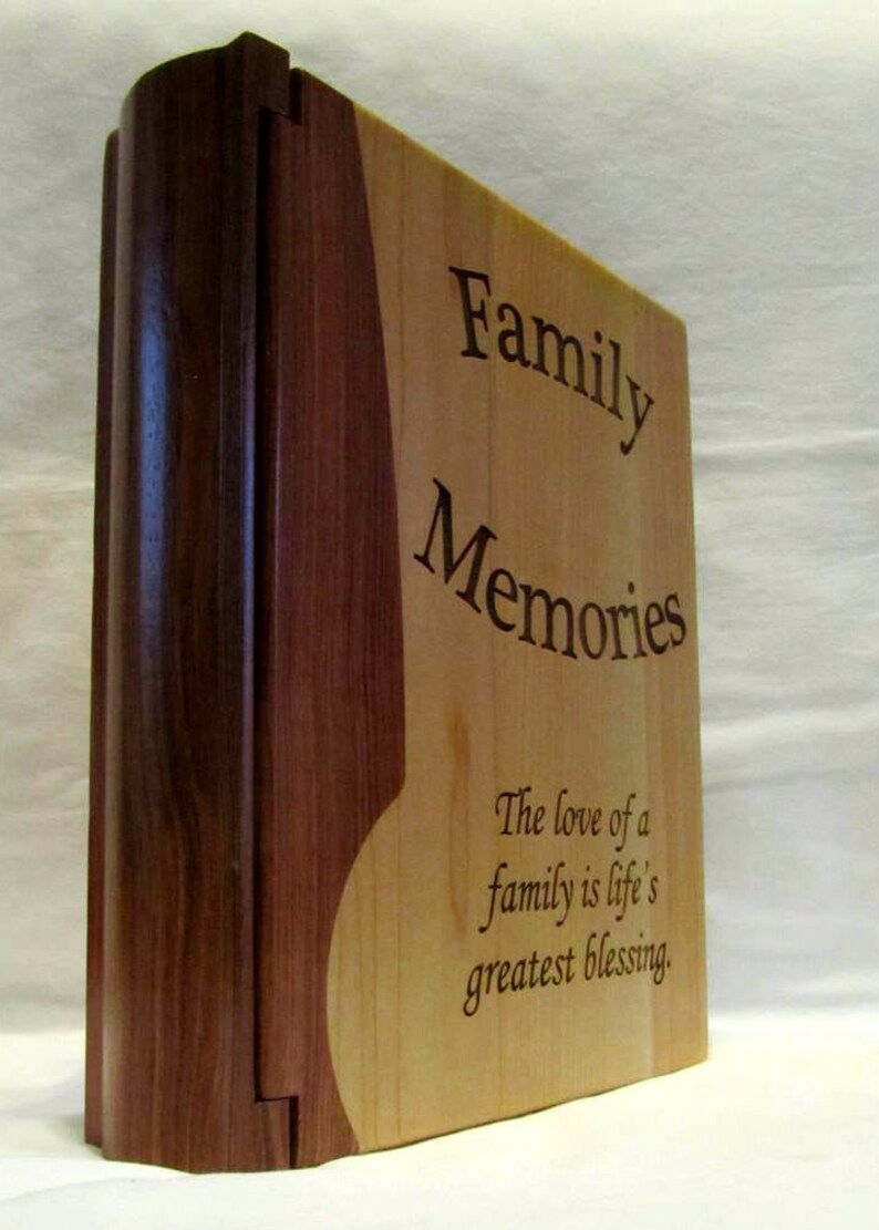 Engraved Wood Personalized Photo Album Family Etsy