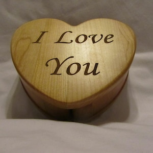 I Love You Personalized Wood Heart Keepsake Box