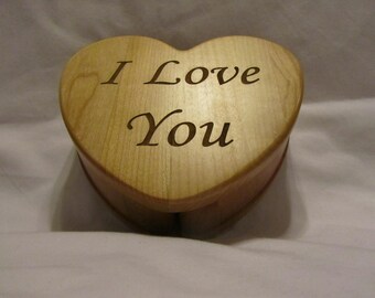 I Love You Personalized Wood Heart Keepsake Box