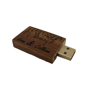 Wedding Flash Drive Favors For Guests In Bulk- Custom Personalized Wedding USB Drive- Wedding Vine Design USB Flash Drive