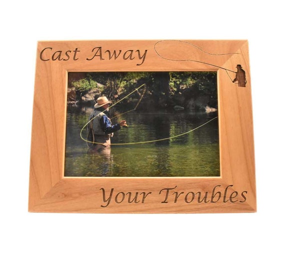 Dad Fly Fishing Gift Idea Fishing Gifts for Women Custom Engraved Wooden  Picture Frame Cast Away Your Troubles -  Canada
