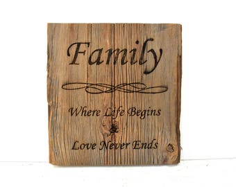 Family Barnwood Sign
