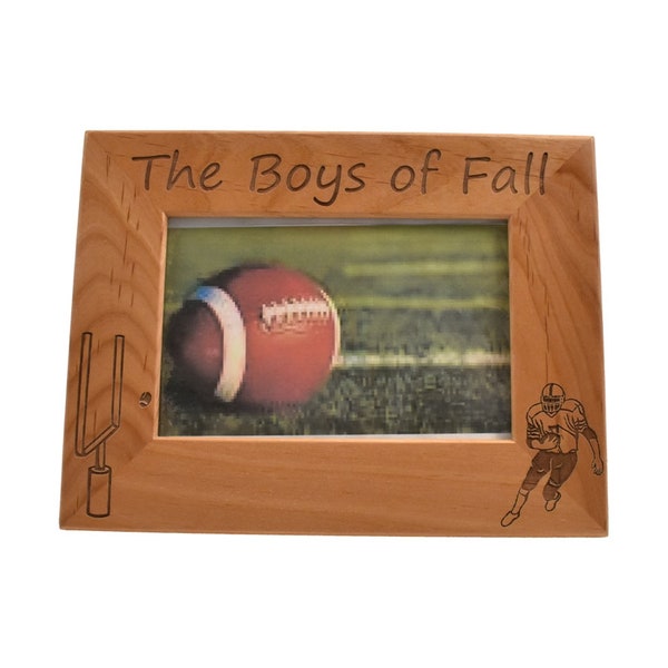 Friday Night Lights Football Player Team Gifts- Custom Engraved Wooden Picture Frame- Football Coach Football Mama