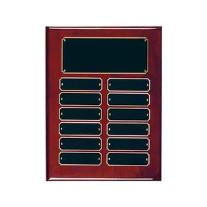 Custom Engraved Rosewood Finish Perpetual Plaque – Employee of the Month Laser Engraved Wood Recognition Plaque – Fantasy Football Award