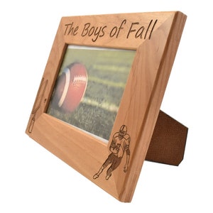 Friday Night Lights Football Player Team Gifts- Custom Engraved Wooden Picture Frame- Football Coach Football Mama image 3