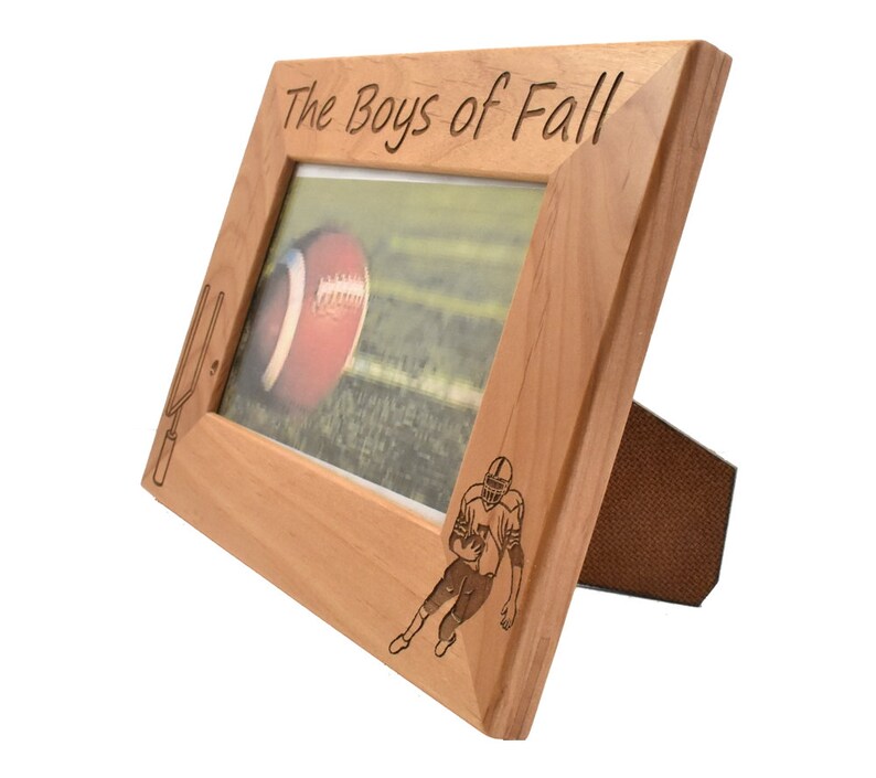 Friday Night Lights Football Player Team Gifts- Custom Engraved Wooden Picture Frame- Football Coach Football Mama image 3