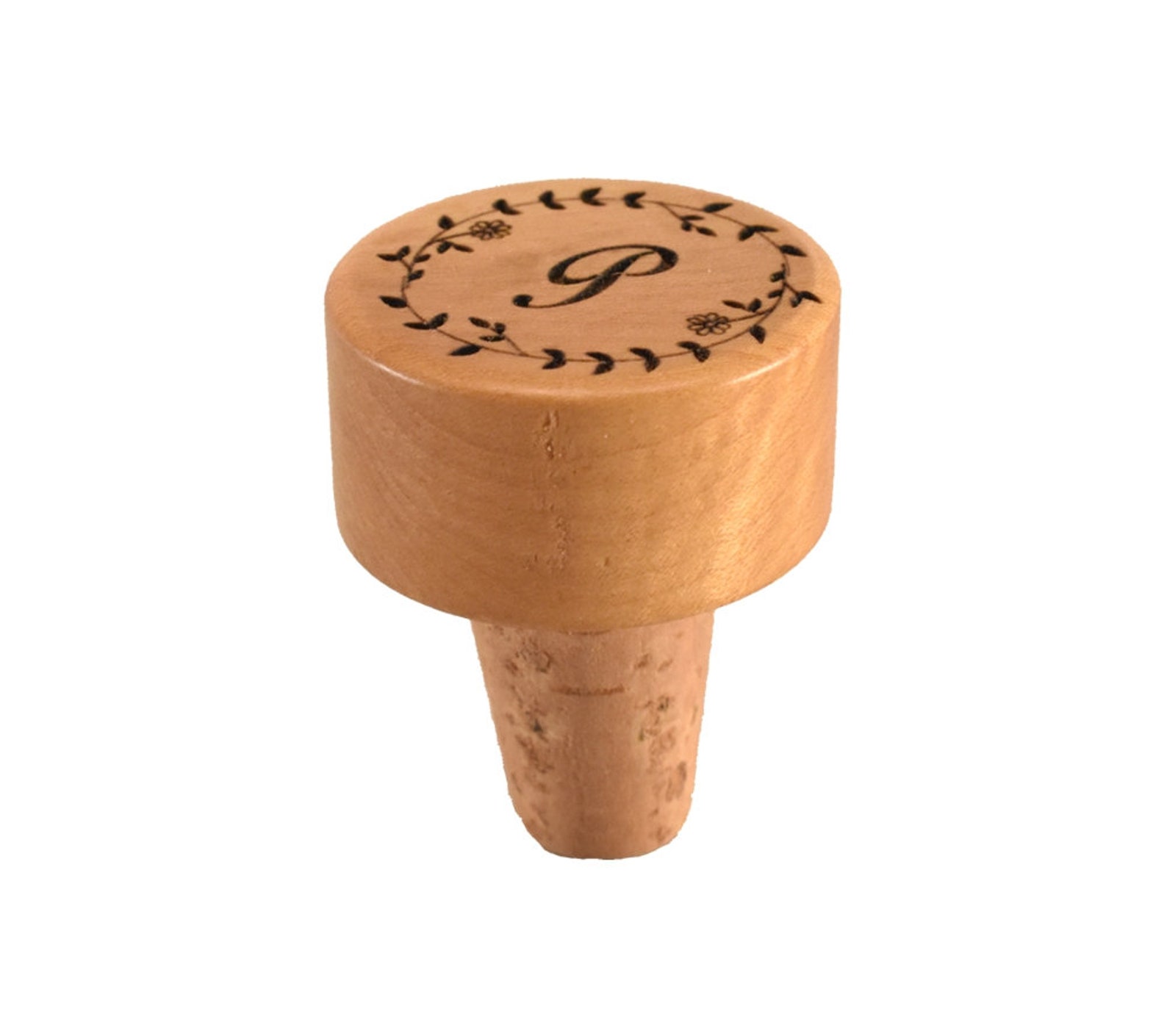 Laser Engraved Initial Wine Stopper Custom Engraved Initial Etsy