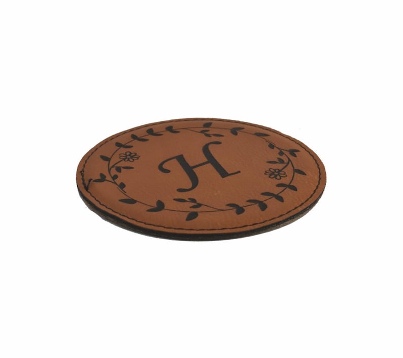 Custom Laser Engraved Synthetic Leather Coffee Mug Coasters Etsy