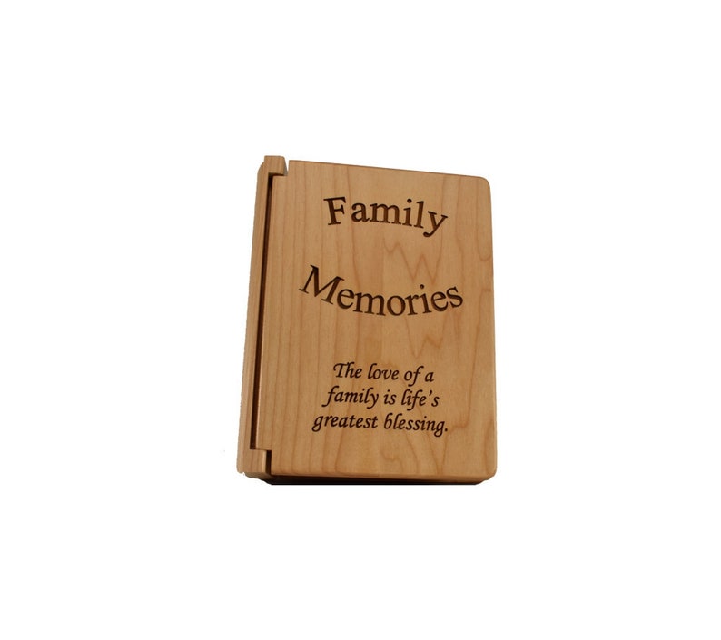 Custom Engraved Rustic Wooden Photo Book Family Memories Small Photo Album