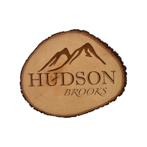 Kinderzimmer Runde Holz Namensschild - Baby Jungen Namensschild - Baby Mädchen Holz Namensschild - Baby Name Live Edge Oval