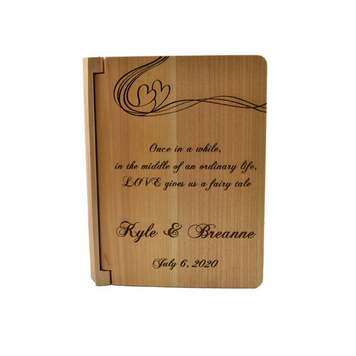 Personalized Wedding Quote Small Photo Album- Custom Engraved shops Wood Photo Album