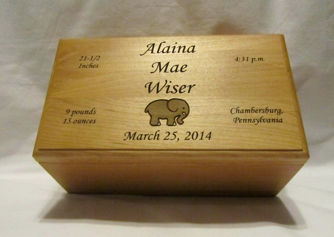 Custom Baby Design Wooden Keepsake Box Large Etsy