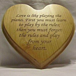 Custom Engraved Wood Heart Plaque