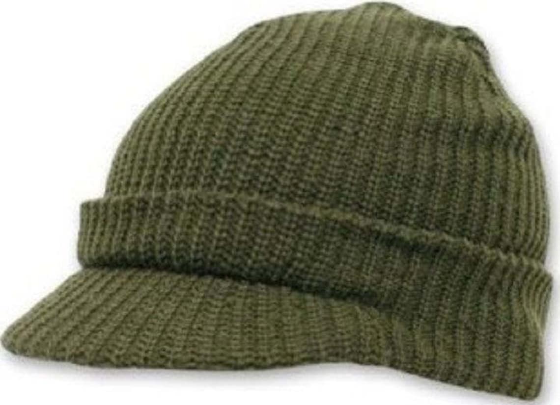 WWII WW2 US 100 Wool Knit Jeep Cap Hat O.D. Green Etsy UK