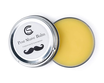 Bálsamo para después del afeitado de cedro y limoncillo: aceites esenciales naturales (lata de 40 g)