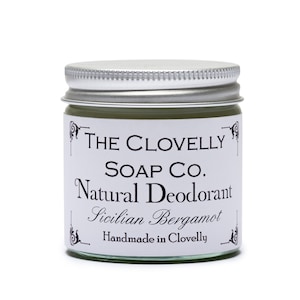 Natural Deodorant Balm with Pure Essential Oils Handmade in UK Sicilian Bergamot