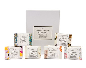 6 Bar Gift Set of Natural Vegan Handmade Soap Bars - Essential Oil Soap - 6x 50g bars