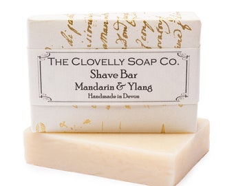 Mandarin & Ylang Shaving Soap - Natural Vegan Essential Oil Scented Shaving Soap Bar