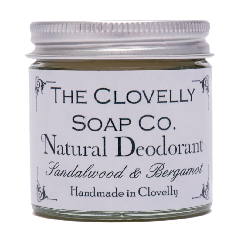 Natural Deodorant Balm with Pure Essential Oils Handmade in UK Sandalwood/Bergamot