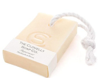 Peppermint Natural Vegan Soap on a Rope Bar - Essential Oil Soap - 100g
