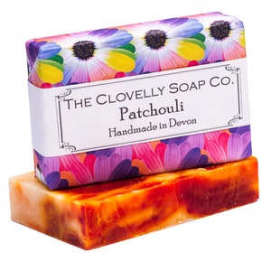 Patchouli Wrapped Natural Vegan Handmade Soap Bar - Essential Oil Soap Gift