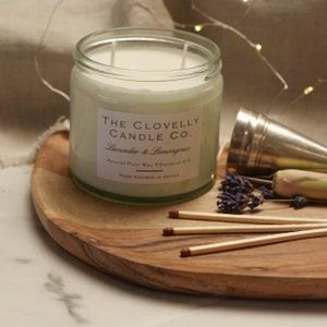 Lavender & Lemongrass Scented Aromatherapy Soy Wax Vegan Candles