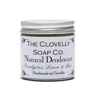 Natural Deodorant Balm with Pure Essential Oils Handmade in UK Eucalyptus Lemon