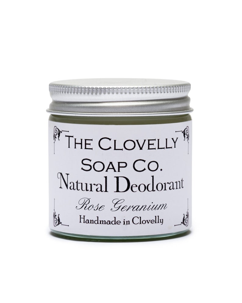 Natural Deodorant Balm with Pure Essential Oils Handmade in UK Rose Geranium