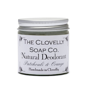 Natural Deodorant Balm with Pure Essential Oils Handmade in UK Patchouli & Orange