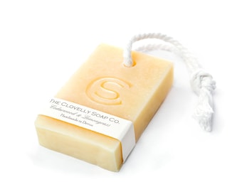 Cedarwood & Lemongrass Vegan Soap on a Rope Bar - Handmade Soap - 100g