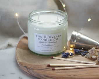 Lavender, Patchouli & Frankincense Scented Candle For a Cosy Home