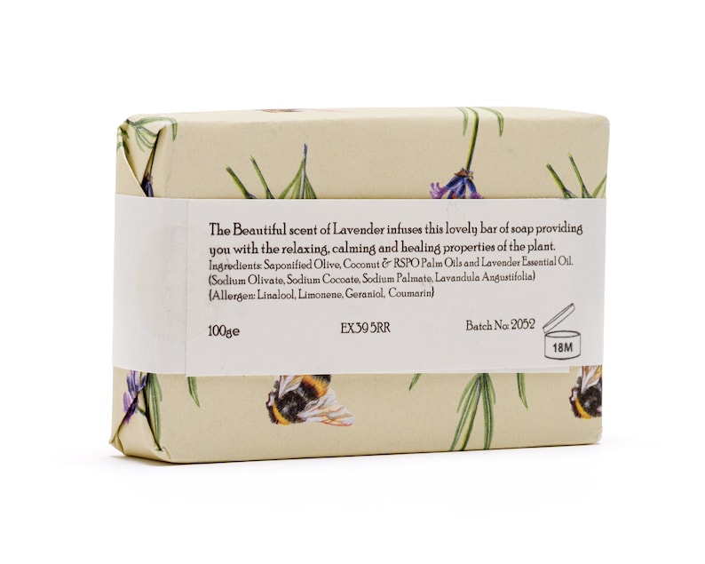 Lavender Natural Vegan Soap Bar - Handmade in England image 4
