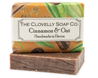 Cinnamon & Oat Natural Vegan Soap Bar - Essential Oil Soap Gift