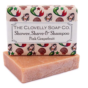 Pink Grapefruit Natural Vegan Shampoo Soap Bar - Essential Oil Shampoo Soap