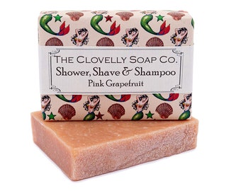 Pink Grapefruit Natural Vegan Shampoo Soap Bar - Essential Oil Shampoo Soap