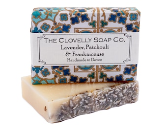 Lavender, Frankincense & Patchouli Handmade Soap Bar - Essential Oil Soap