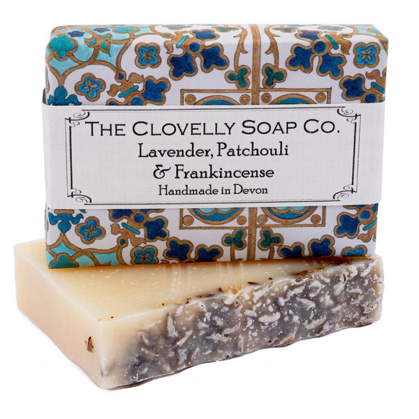 Lavender, Frankincense & Patchouli Handmade Soap Bar - Essential Oil Soap