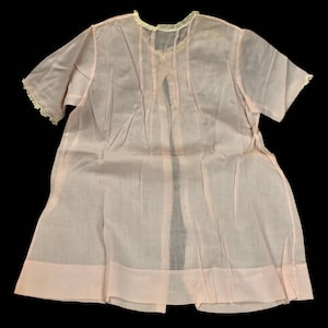 1940s 1950s Girls Sheer Pink Cotton Baby Toddler Dress | Adorable Vintage Kids Clothes | Baby Shower Gift | Vintage Pink Nursery Decor