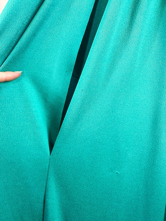 Vintage 1970s Turquoise Green Goddess Dress Small… - image 10