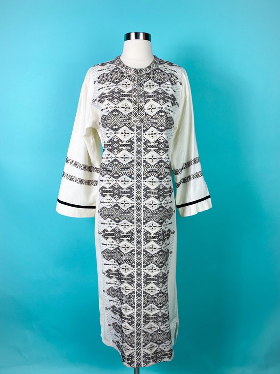 Vintage 1970s Kaftan Mexican Tunic Dress Medium L… - image 5