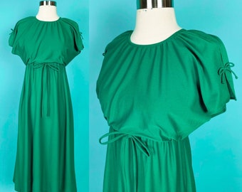 Vintage 1970s Green Dress XXS Juniors