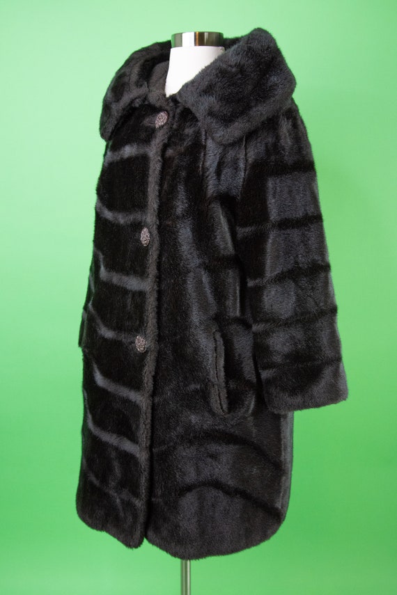 Vintage 1950s 60s Faux Fur Coat Medium Large - Wo… - image 8