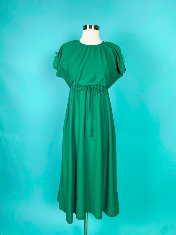 Vintage 1970s Green Dress XXS Juniors - image 2