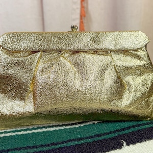 1950er 60er Jahre Goldene Geldbörse Clutch Gold Lamé Geldbörse
