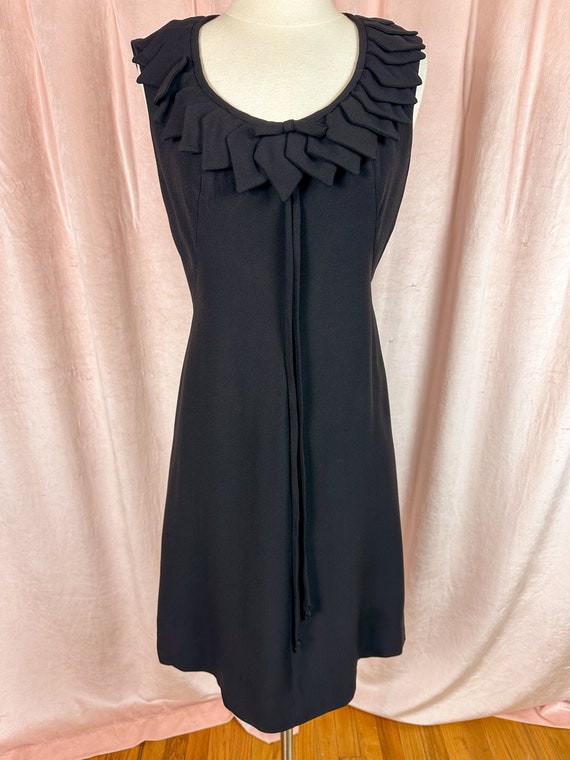 WOUNDED Vintage 1960s Black Dress Diamond Collar … - image 5