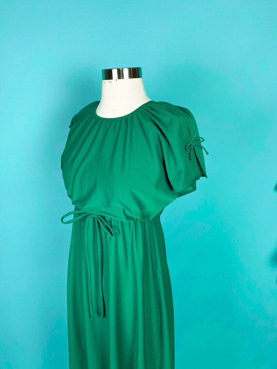 Vintage 1970s Green Dress XXS Juniors - image 6